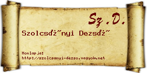 Szolcsányi Dezső névjegykártya