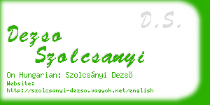 dezso szolcsanyi business card